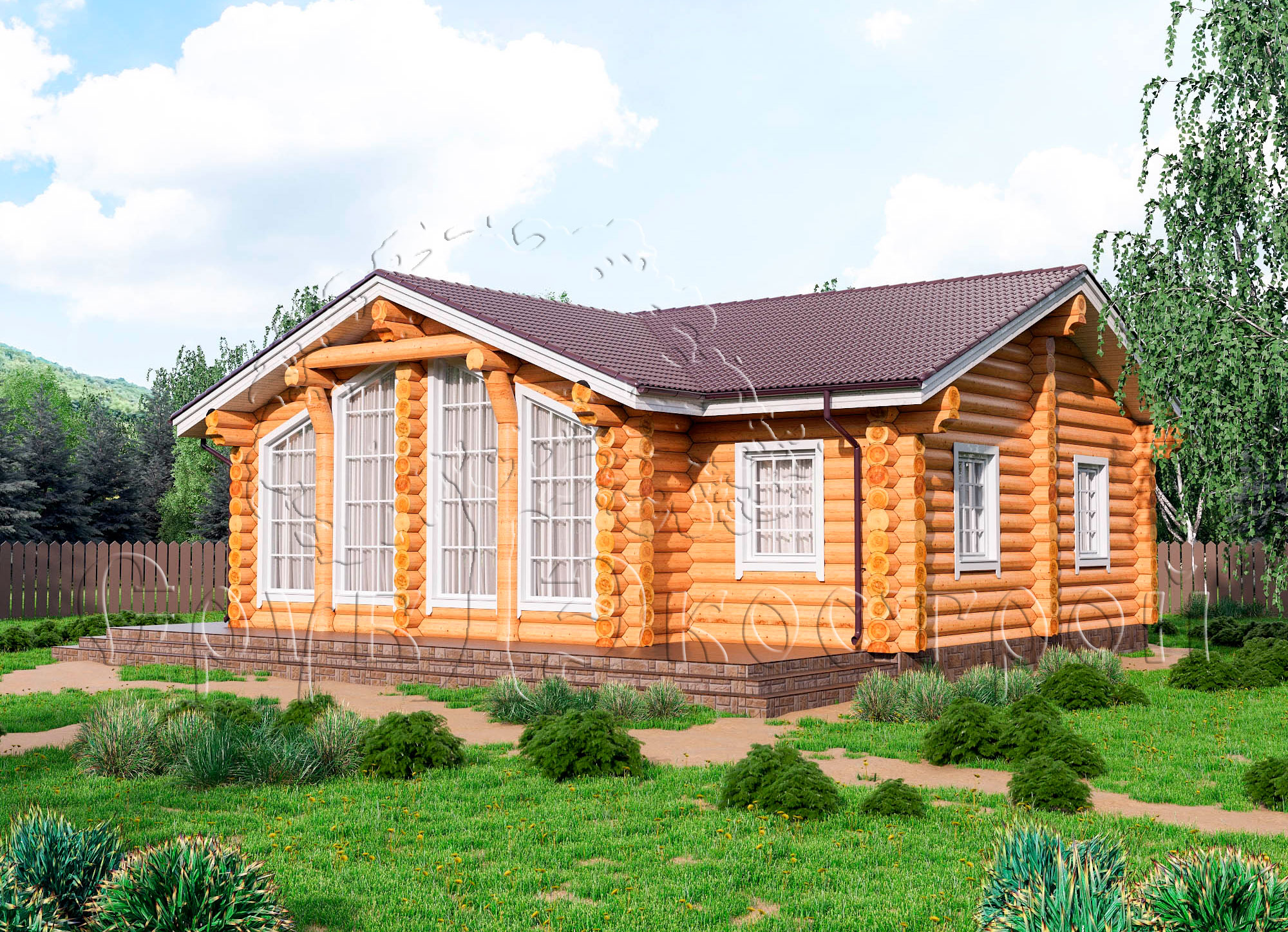 Деревянный дом «Купеческий» - 118.3 кв.м. вид 1