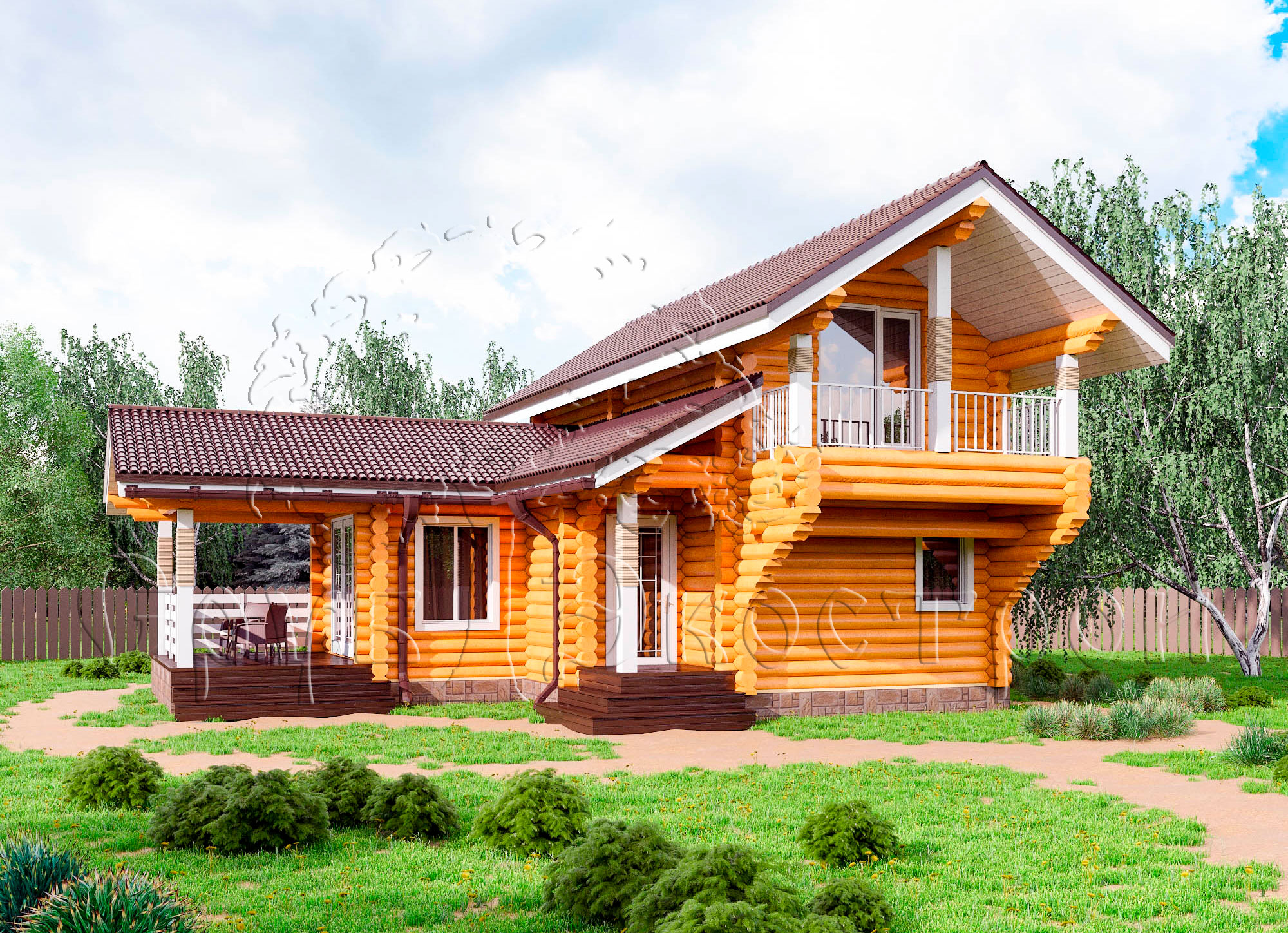 Деревянный дом «Сказка» - 90.23 кв.м. вид 1