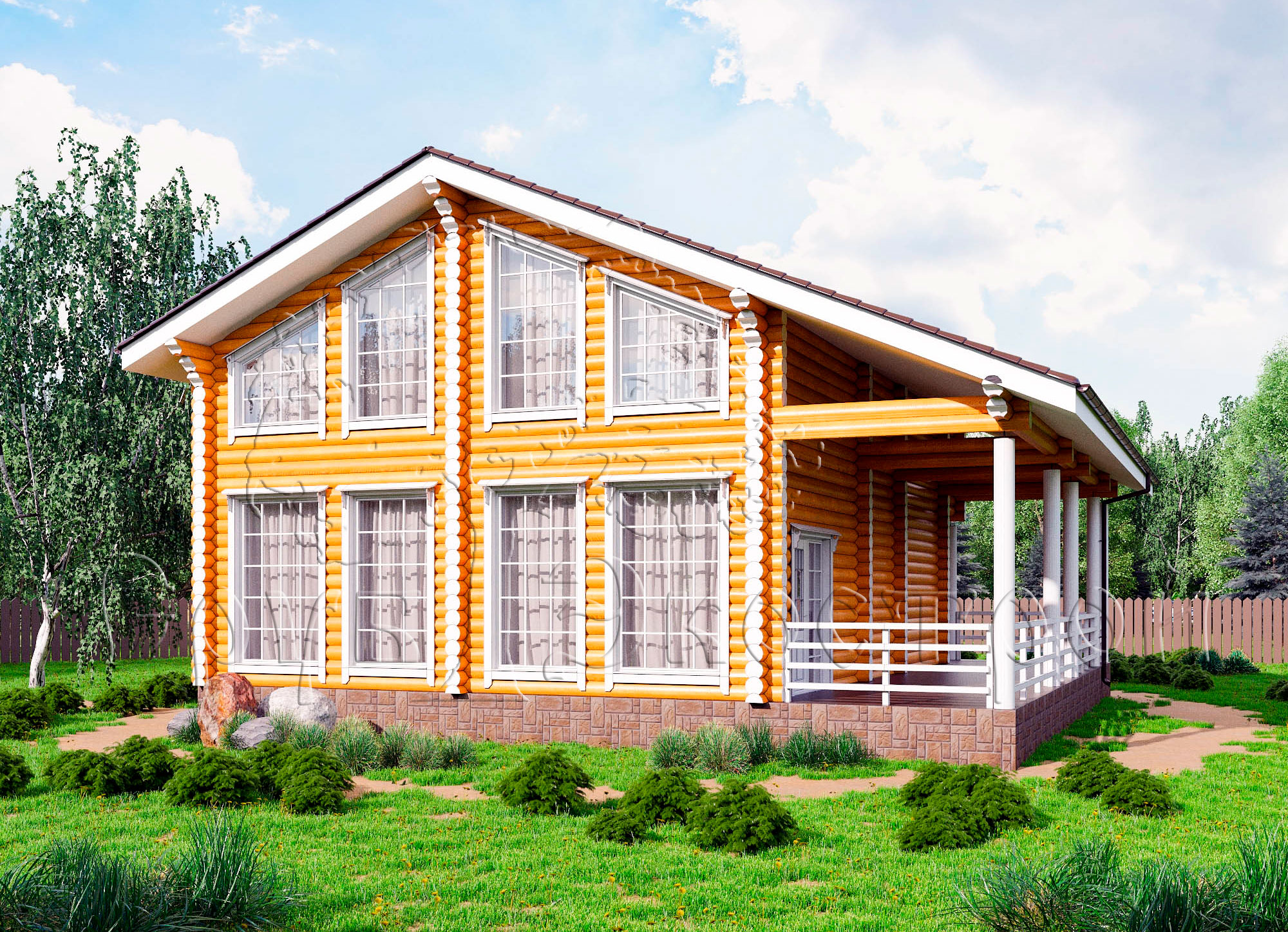 Деревянный дом «Ясногорье» - 211.8 кв.м. вид 1